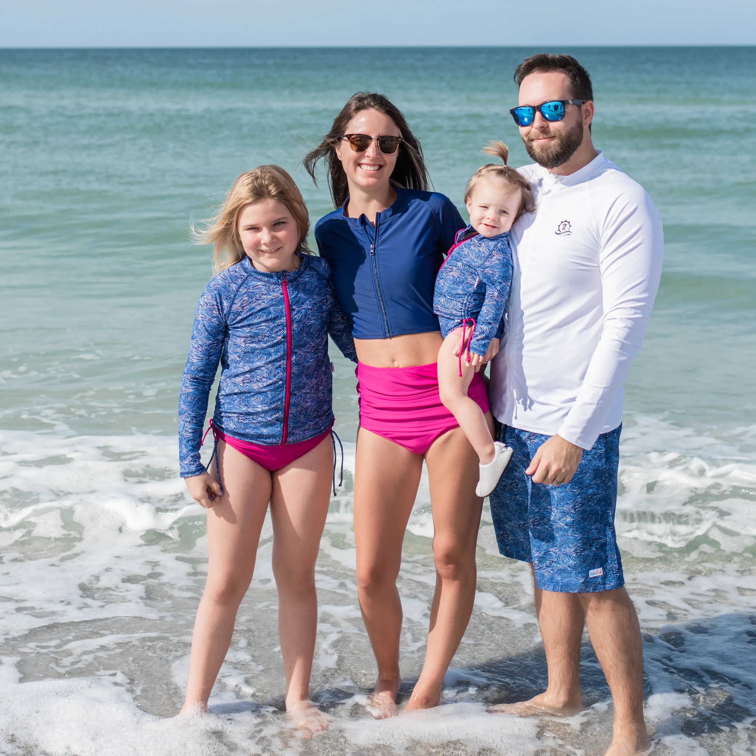 Girls Long Sleeve Rash Guard   Tankini Bikini Set (3 Piece) | "Ocean Breeze"