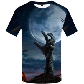 Halloween T shirts Men Hand T-shirts 3d Pumpkin Tshirts Casual Moon Tshirt Anime Cosplay T shirts Funny Short Sleeve Hip hop