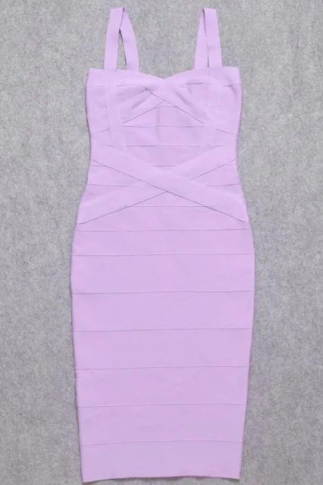 Heidi Bandage Midi Dress - Violet Purple