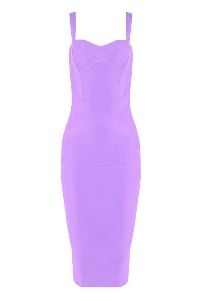 Heidi Bandage Midi Dress - Violet Purple