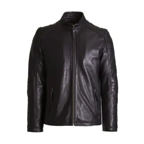 Helium Chester Sheep Snuff Nappa Leather Jacket Black