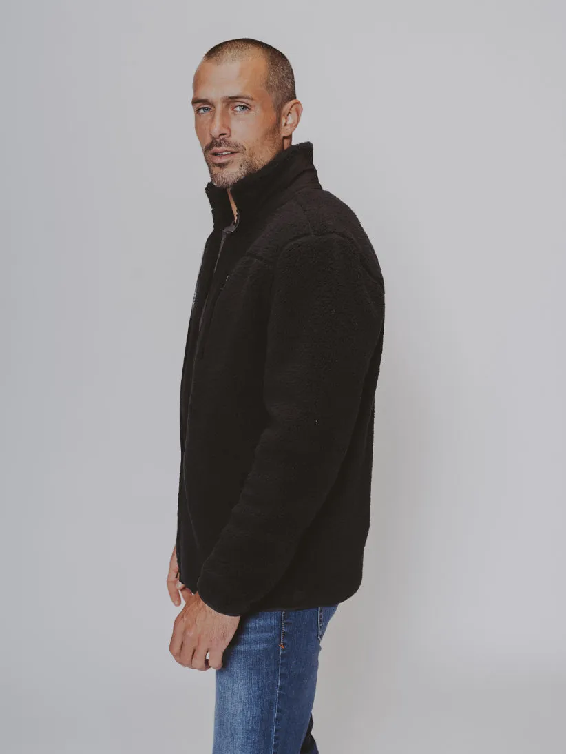 Henry Sherpa Jacket in Black