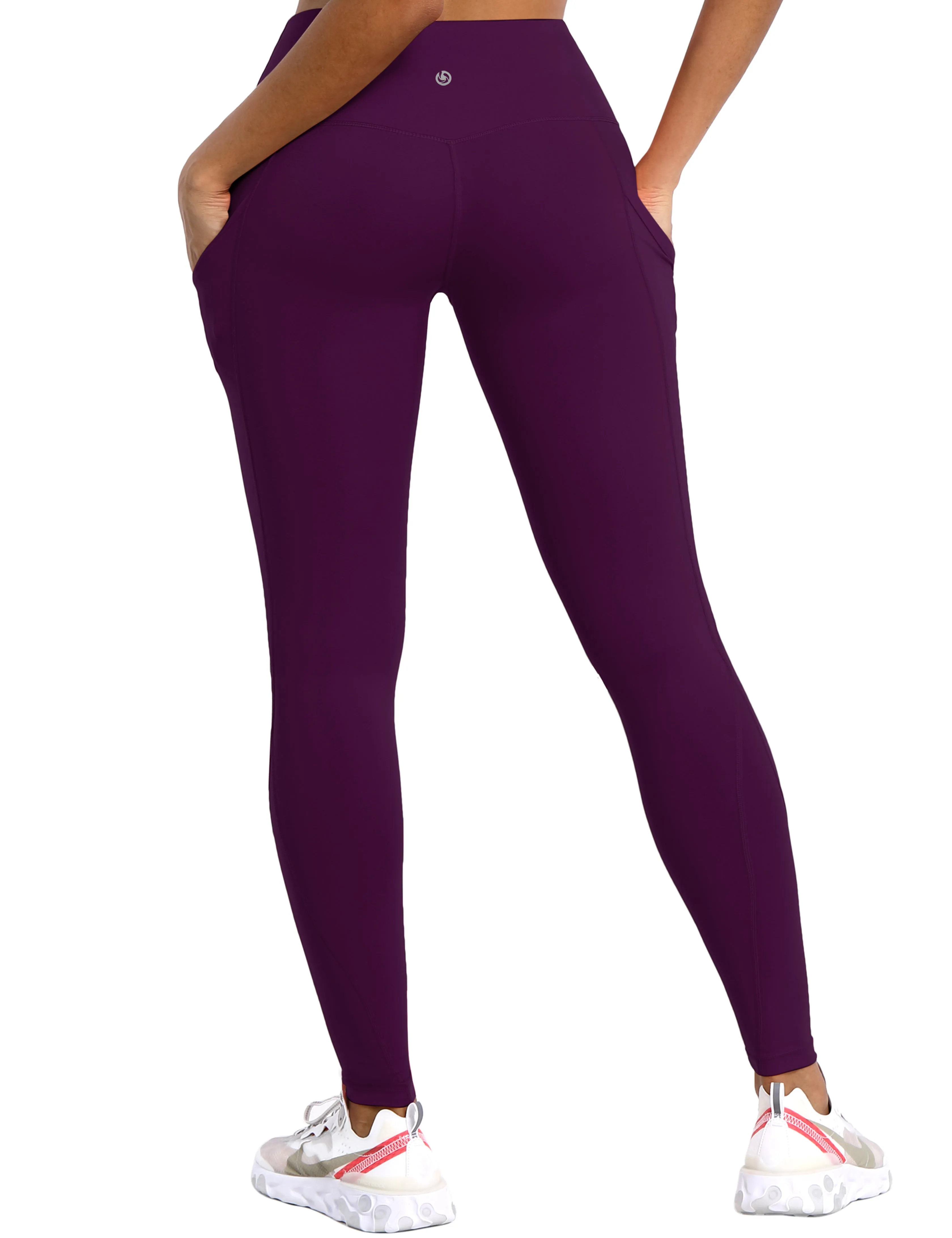 High Waist Side Pockets Yoga Pants plum_yoga