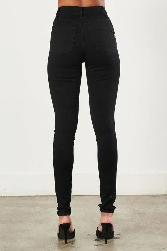 High Waisted Skinny Jean in Black