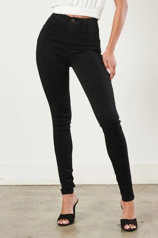 High Waisted Skinny Jean in Black