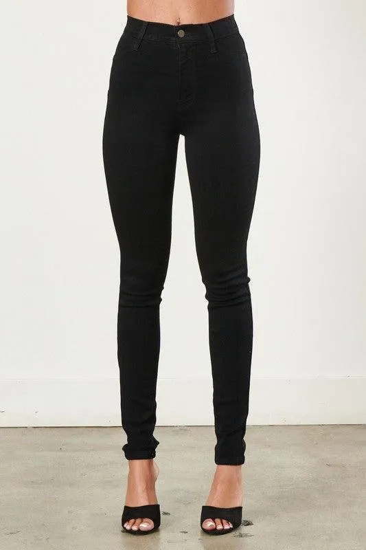 High Waisted Skinny Jean in Black