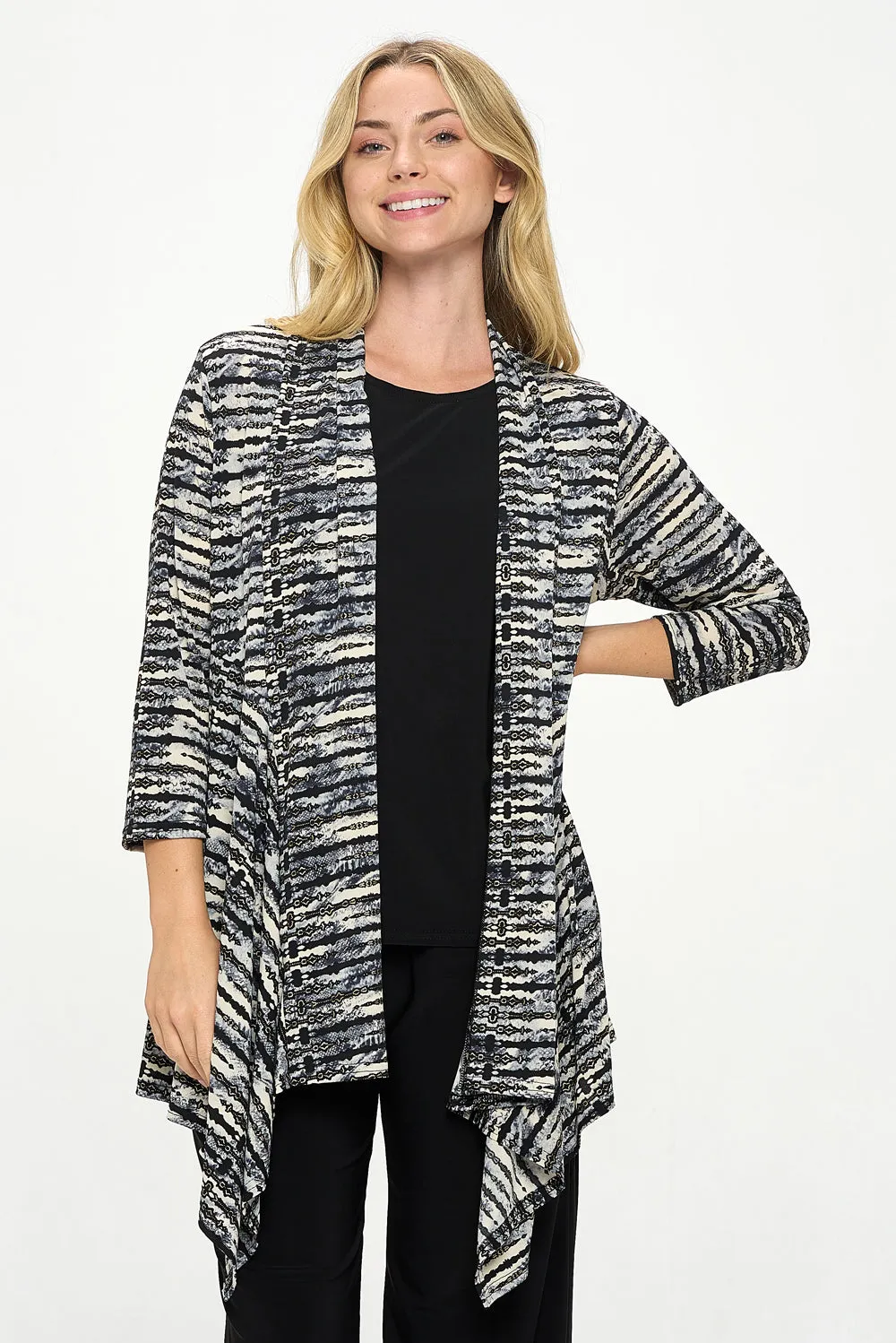 ITY Print Draped Wrap Jacket-4084HT-QRP1-W421