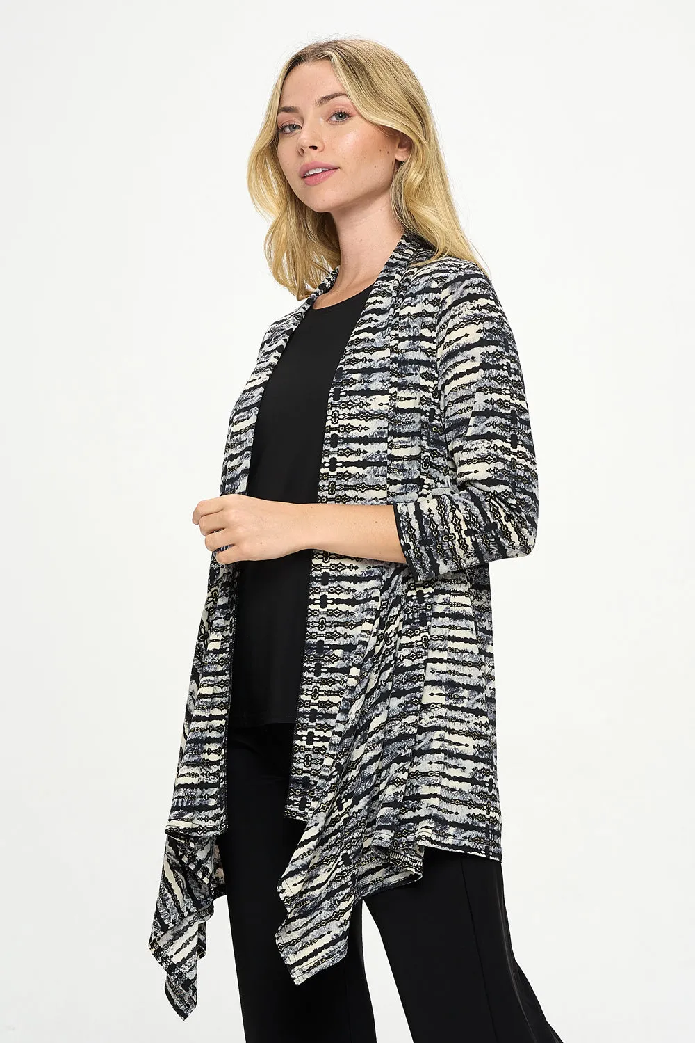 ITY Print Draped Wrap Jacket-4084HT-QRP1-W421