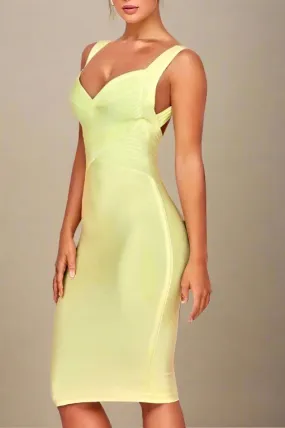 Kyla Bandage Dress - Sun Yellow