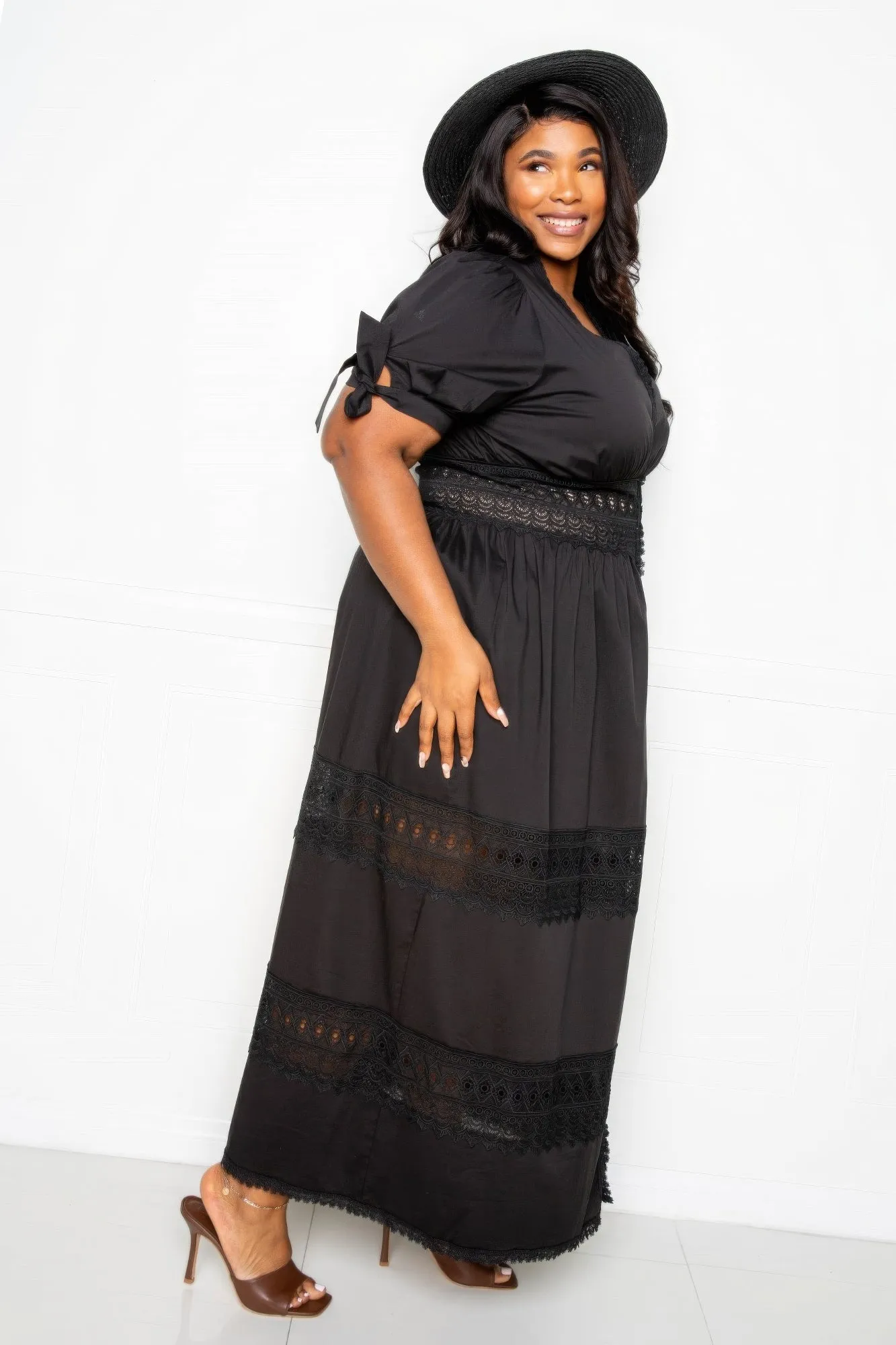 Lace Insert Maxi Dress