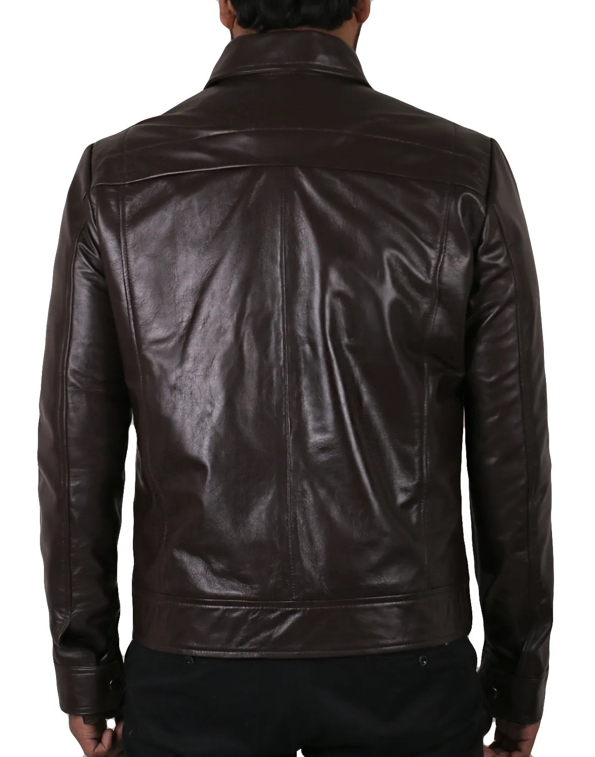 Leather Jackets Hub Mens Genuine Lambskin Leather Jacket (Black, Aviator Jacket) - 1501389