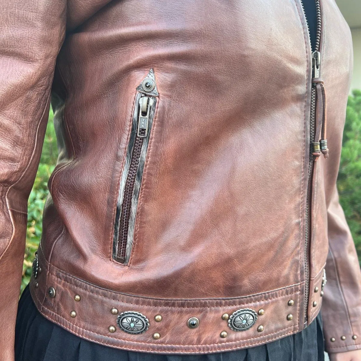 Leather Western Jacket with Fringe