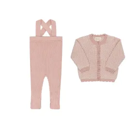 Mauve Bubble Knit Collection Overall Set