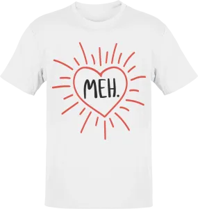 Meh Valentines Exploding Heart Adult T-Shirt