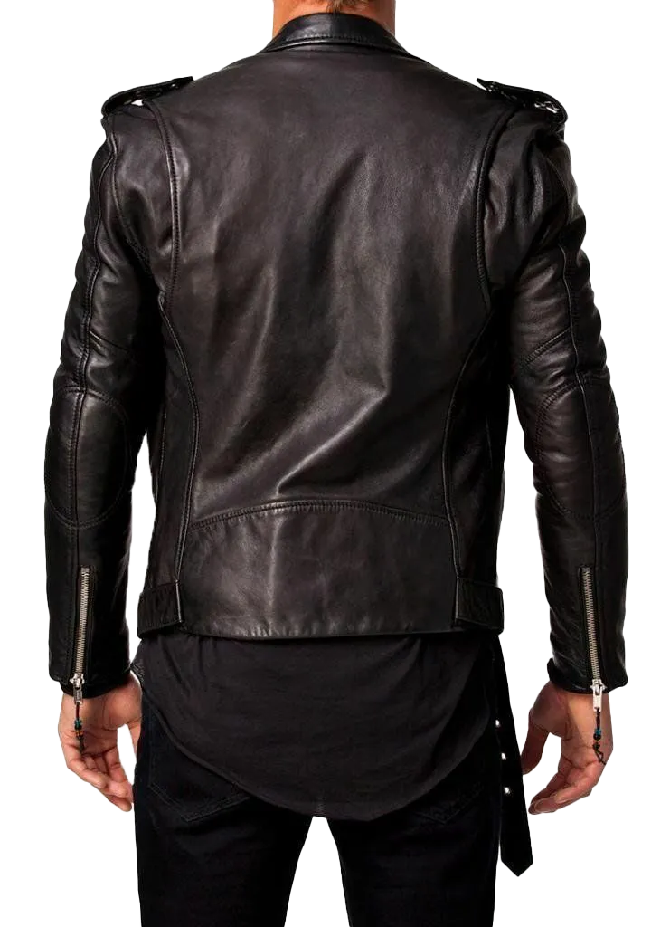 Men Lambskin Motorcycle Leather Jacket | Men Motorcycle Leather Jacket