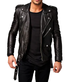 Men Lambskin Motorcycle Leather Jacket | Men Motorcycle Leather Jacket