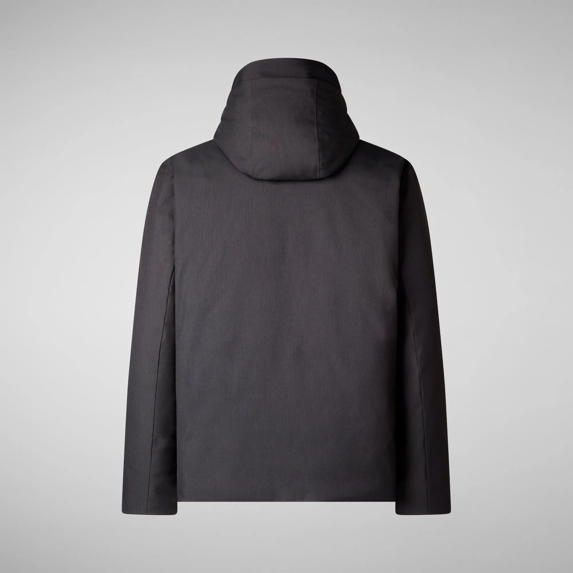 Men's animal free hooded jacket Barnaby in CHARCOAL GREY MELANGE