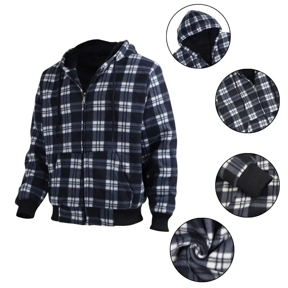 Men’s Plaid Sherpa Lined Sweatshirt