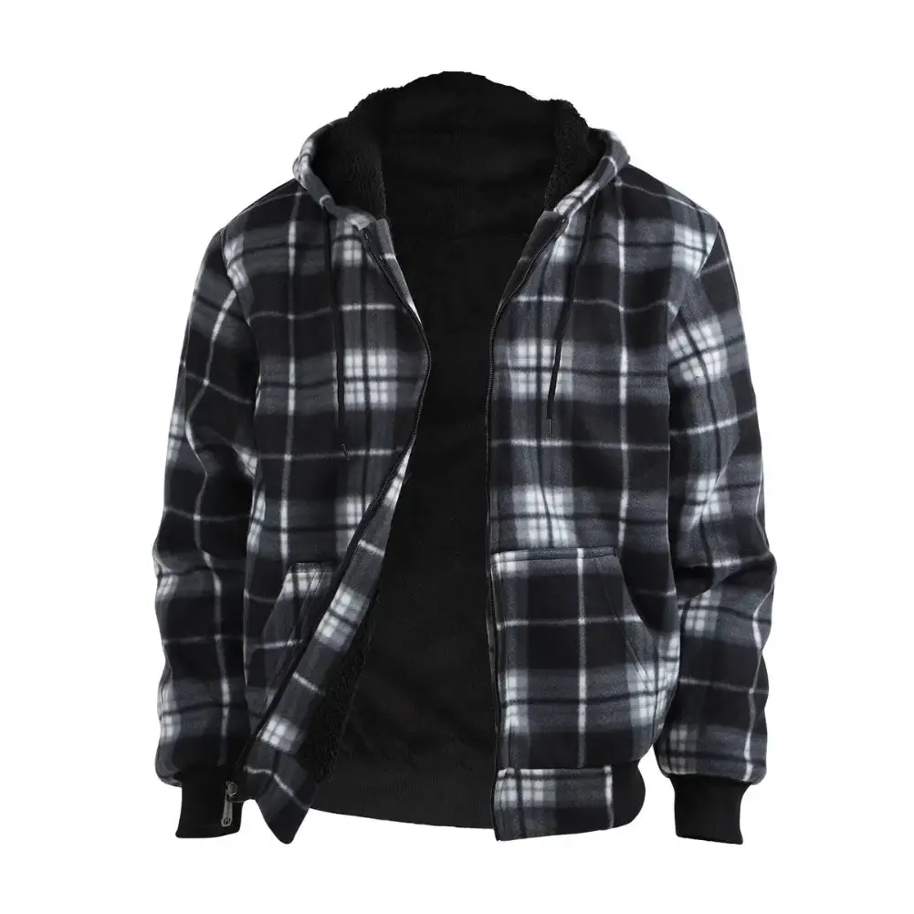 Men’s Plaid Sherpa Lined Sweatshirt