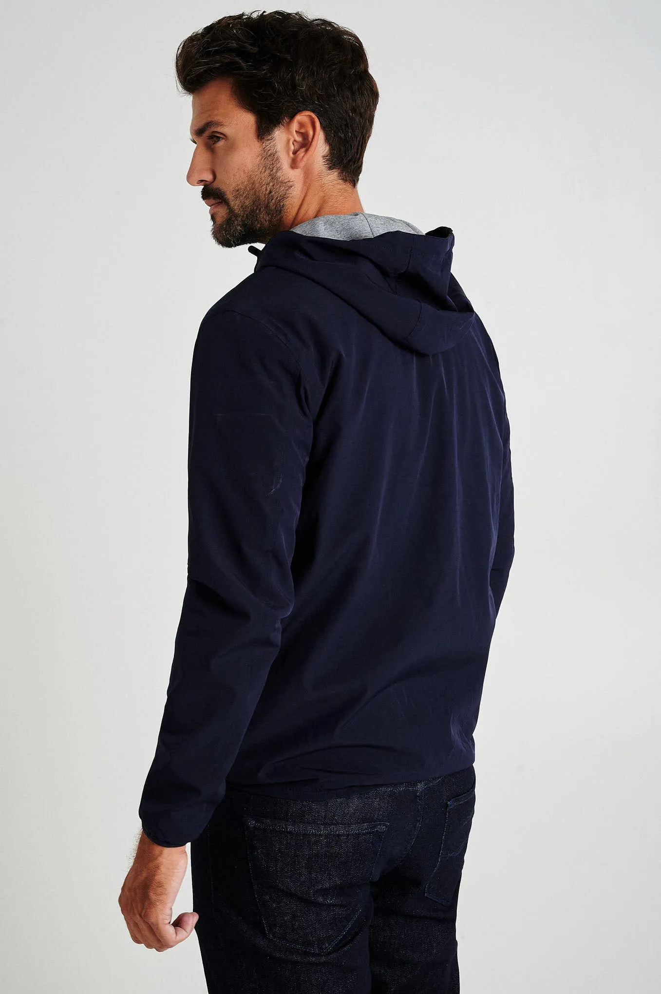 Men's reversible zip-through hooded jacket