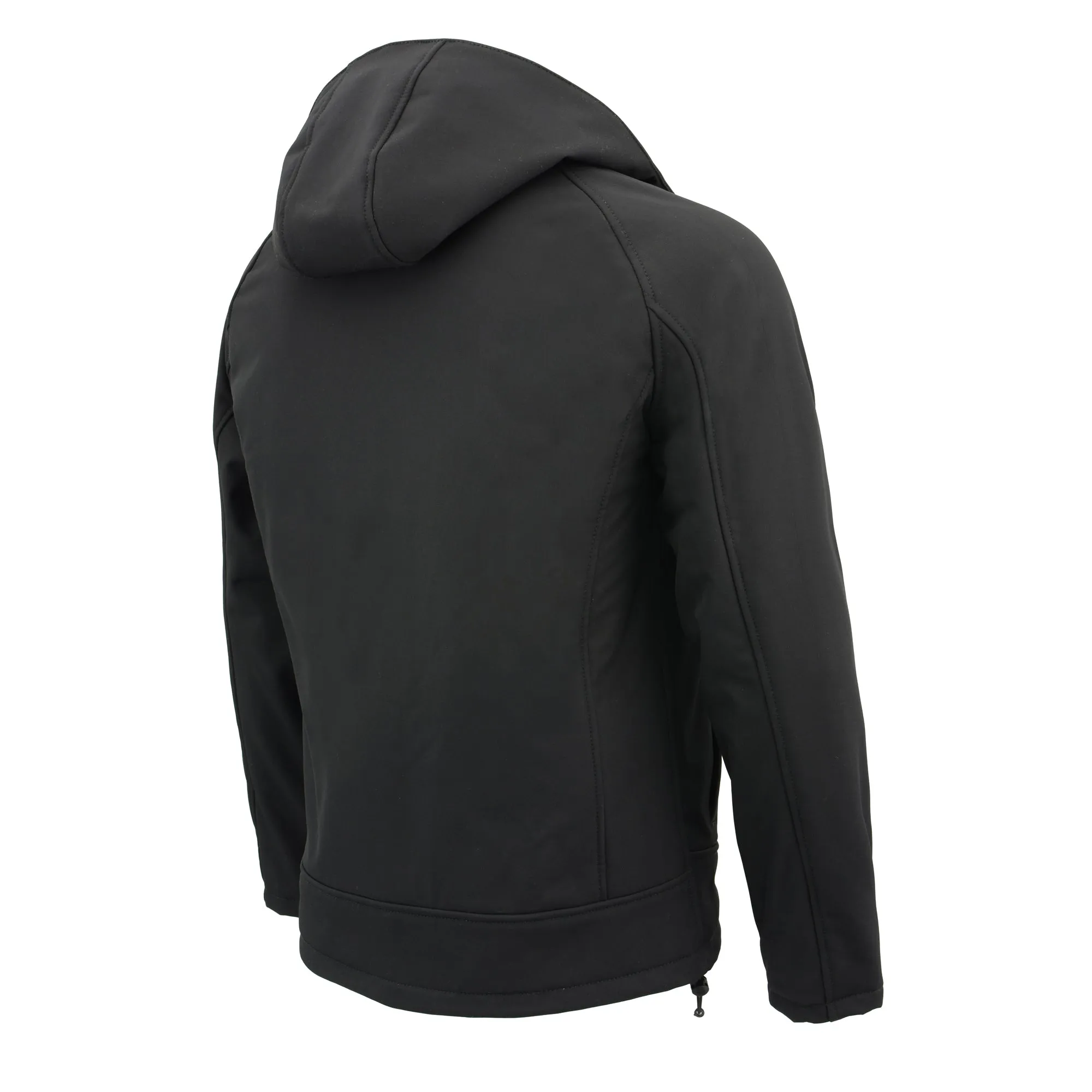 Mens Soft Shell Heated Zipper Front  Jacket w/ Detachable Hood