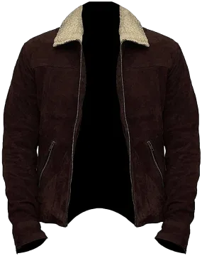 Men's The Walking Dead Rick Grimes Season 4 Brown Suede Leather Winter Jacket | Men's The Walking Dead Rick Grimes Suede Leather Jacket