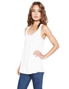 Michael Lauren Cort Racerback Tank in White and Coal