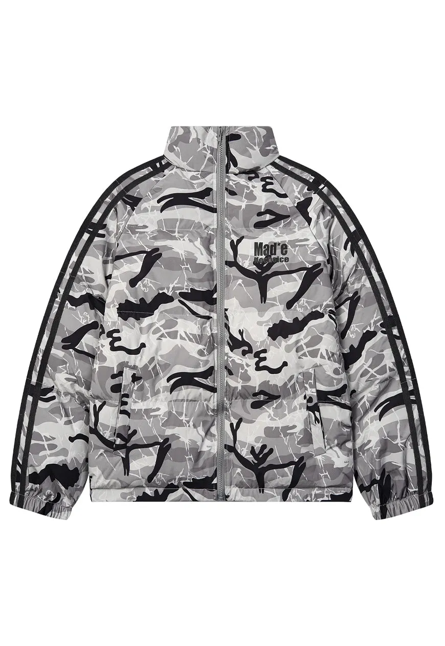 Military puffer jacket camo print bomber army pattern coat