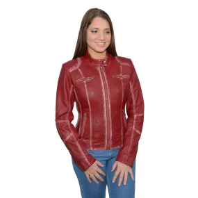 Milwaukee Leather SFL2830 Women's Red Scuba Style Sheepskin Fashion