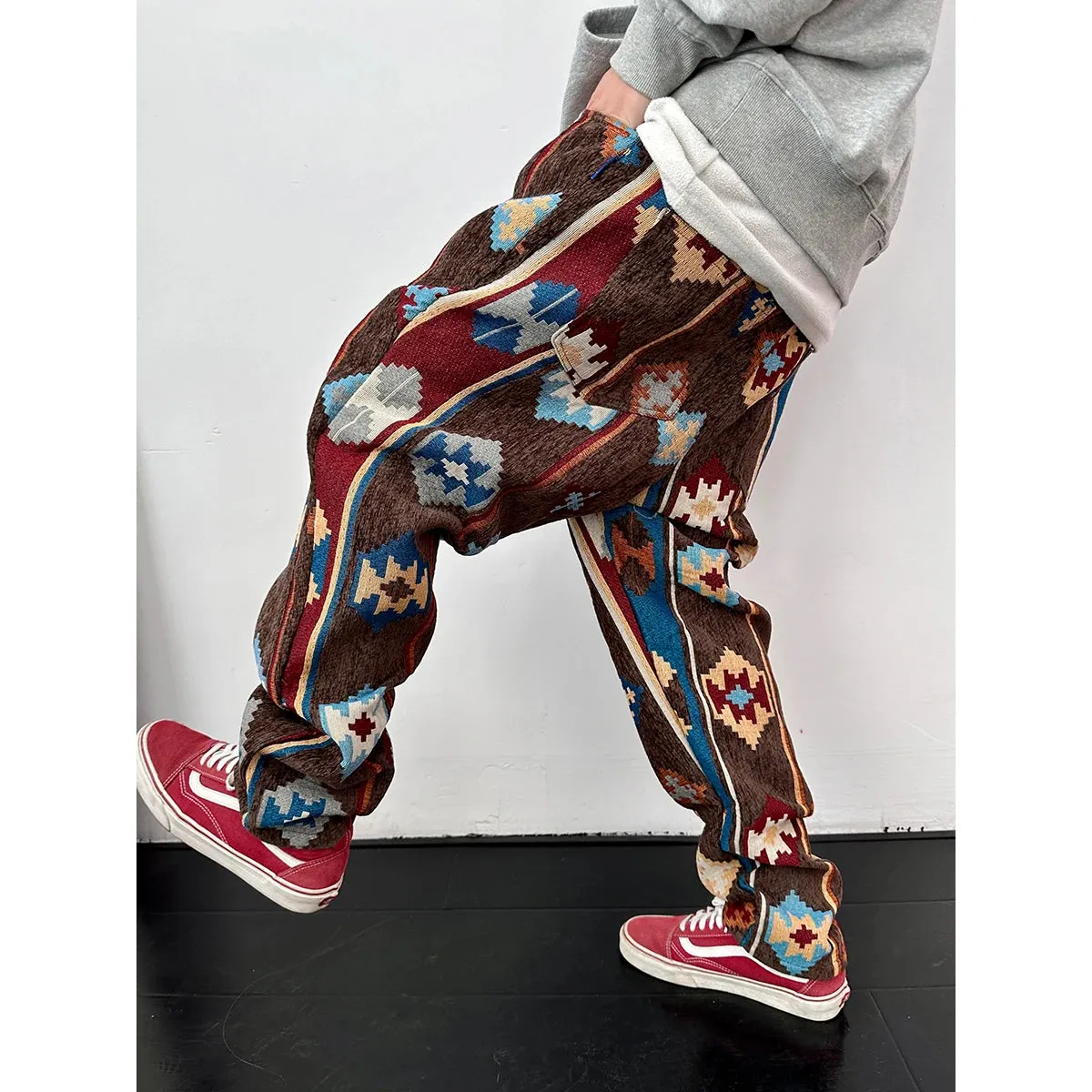 Native American powow harajuku bohemian loose cotton trousers