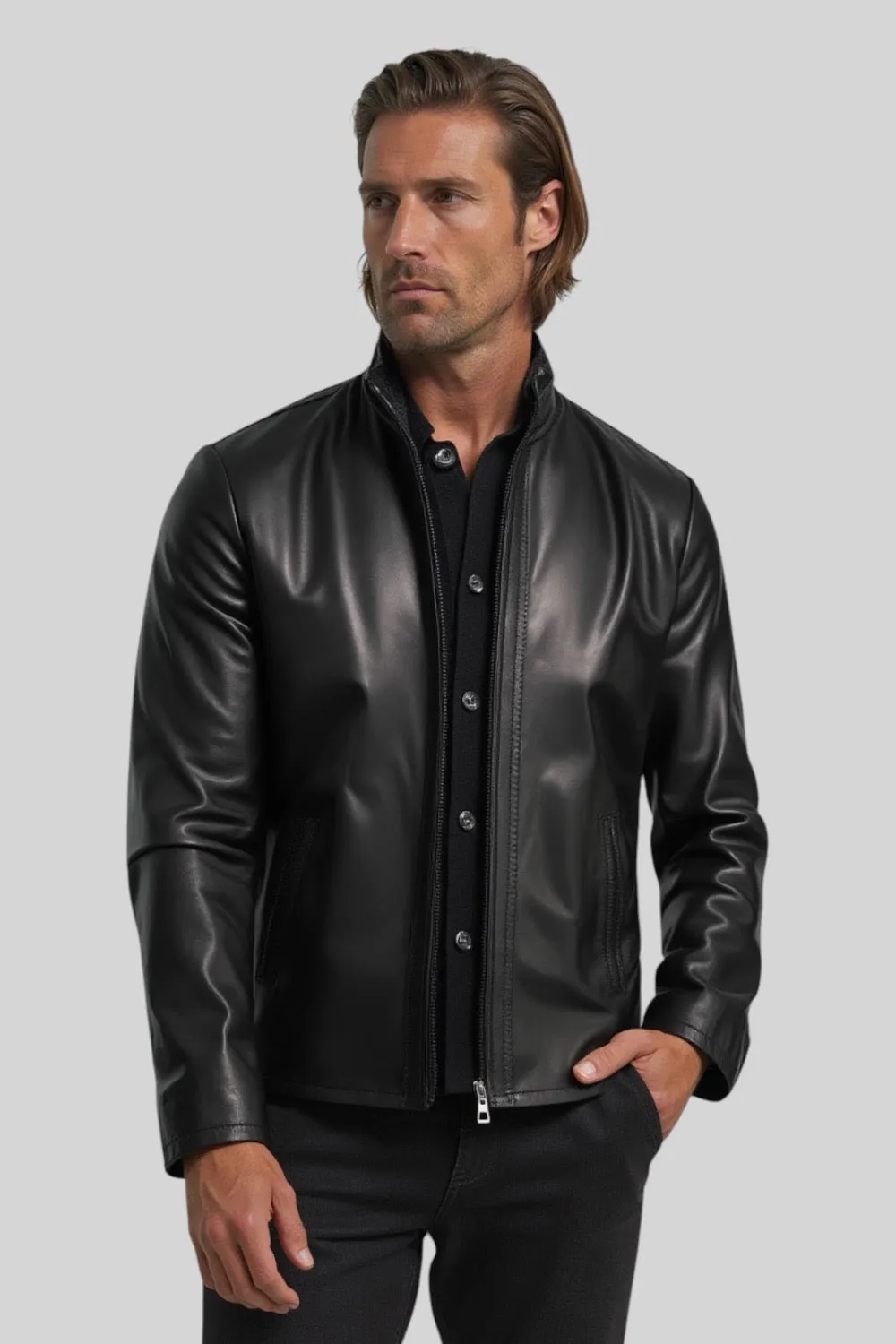 Nereo Leather Utility Jacket