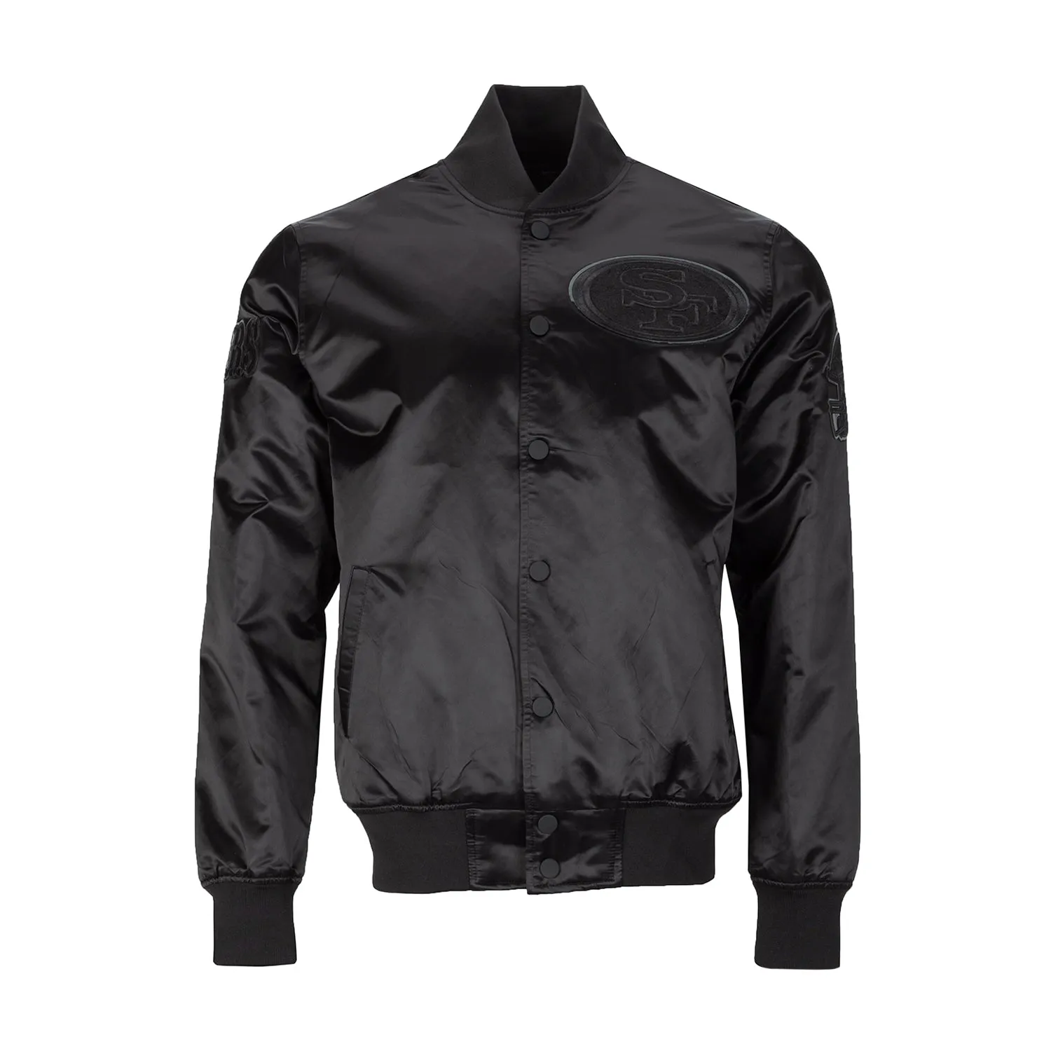 Niners Triple Black Satin Jacket - Mens