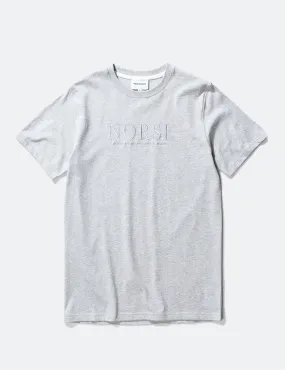 Norse Projects Niels Serif Logo T-Shirt - Light Grey Melange