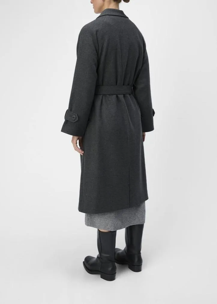 OBJKEILY L/S COAT NOOS | DARK GREY MELANGE