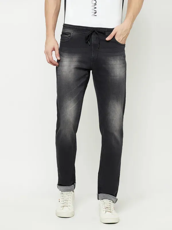 Octave Men Black Heavy Fade Stretchable Jeans