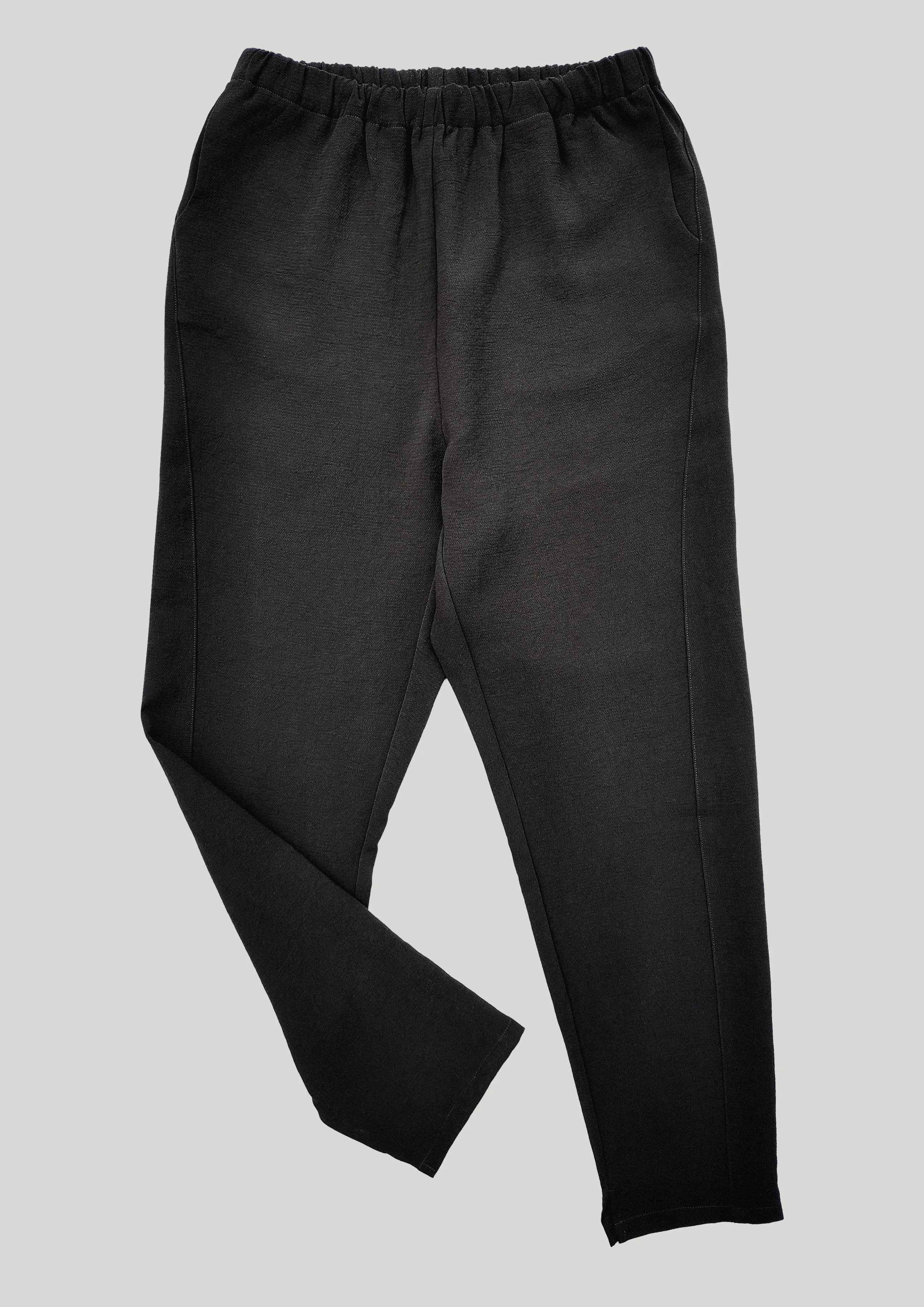 PANTS STRETCH HIGH WAIST - black plain by BERENIK