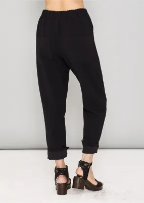 PANTS STRETCH HIGH WAIST - black plain by BERENIK