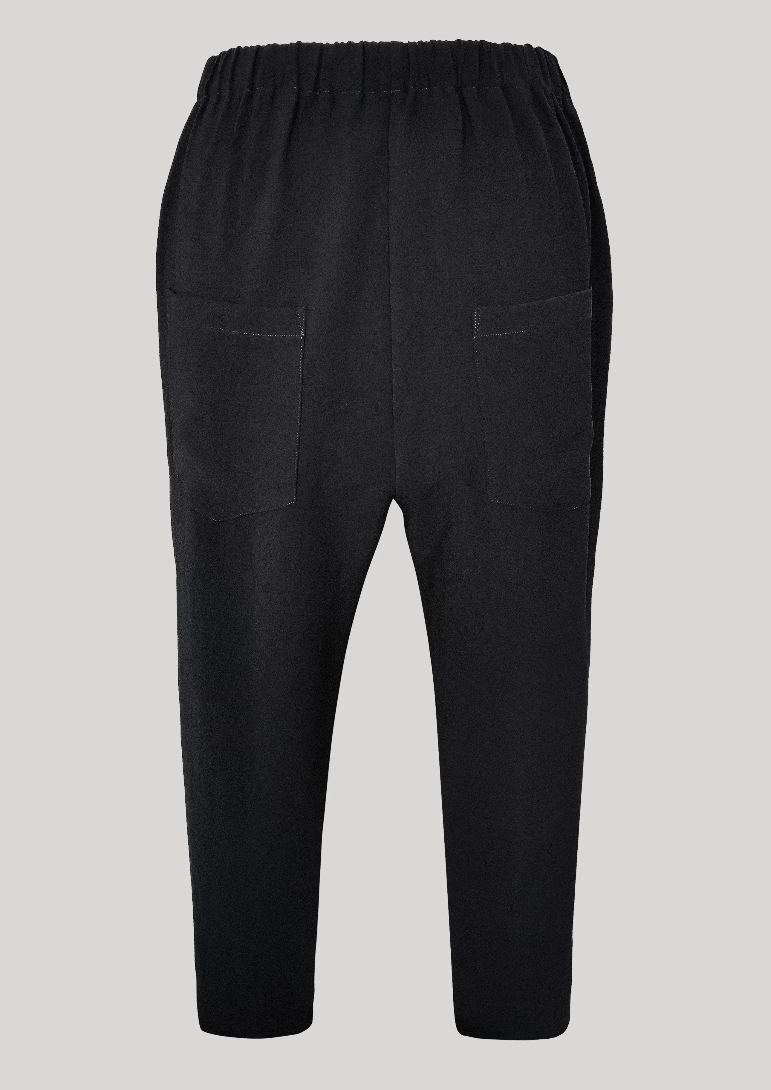 PANTS STRETCH HIGH WAIST - black plain by BERENIK