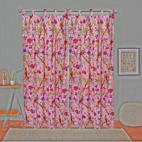 Paradise Cambric Curtain Pair-Pink-Sale