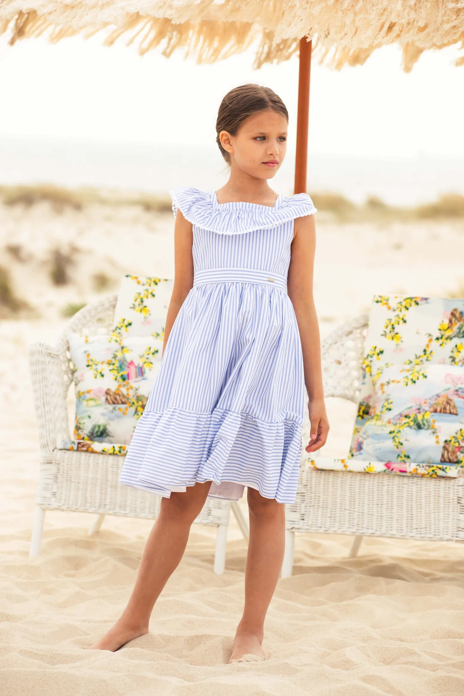 Patachou Girls Maxi Dress in Blue