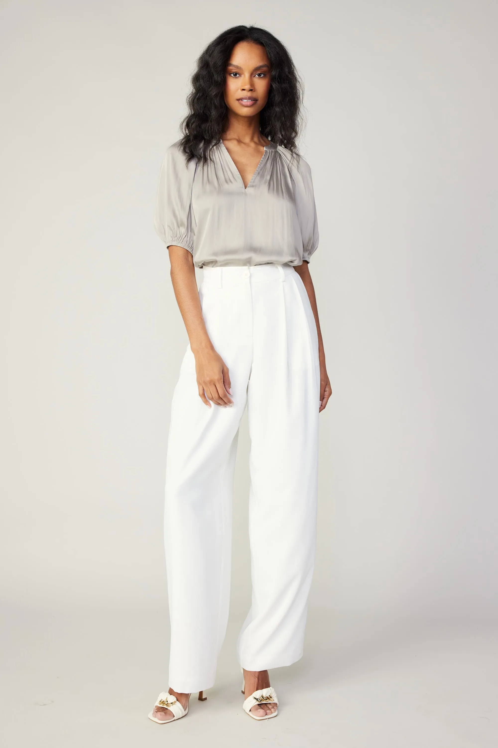 Pleated Wide Leg Pants