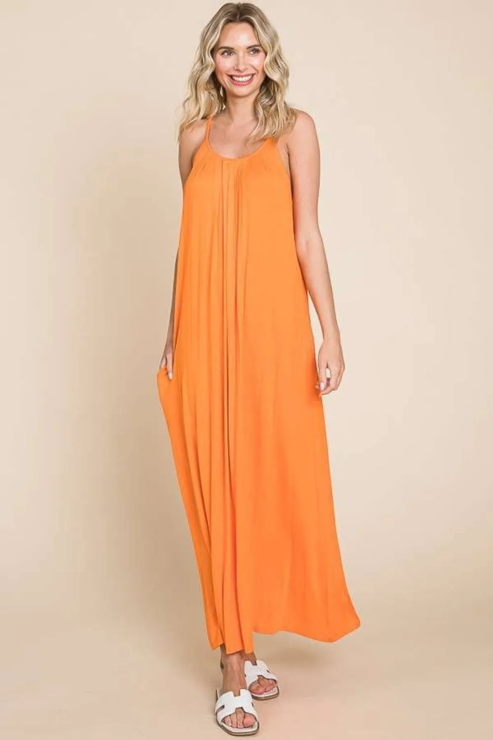 Plus Size Tie Back Maxi Cami Dress