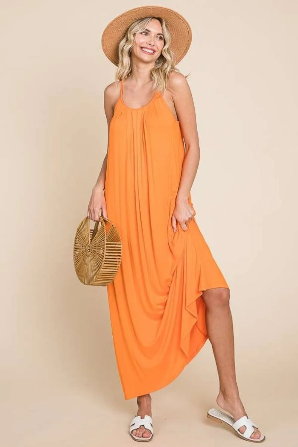 Plus Size Tie Back Maxi Cami Dress