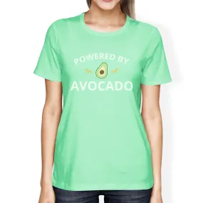 Powered By Avocado Mint Crew Neck Cotton Graphic T Shirt For Women