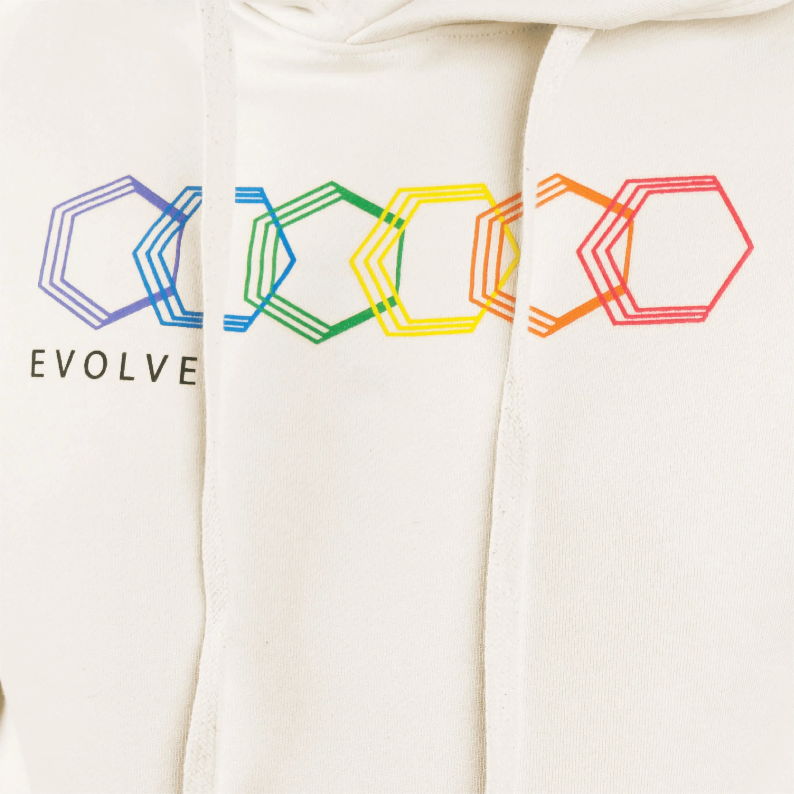 Pullover Hoodie - Geo Rainbow - Undyed Natural