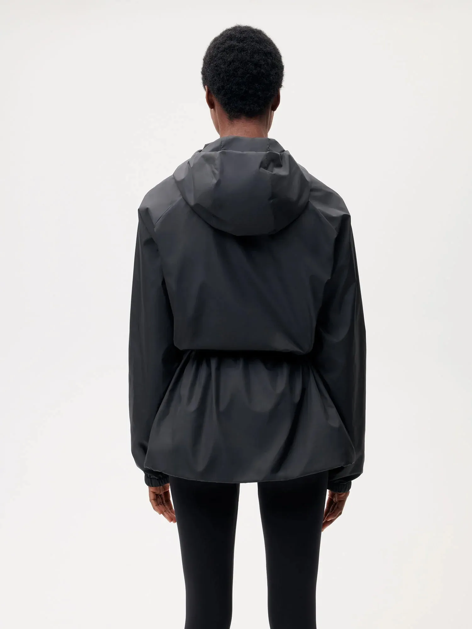 Recycled Nylon Color Block Jacket—black