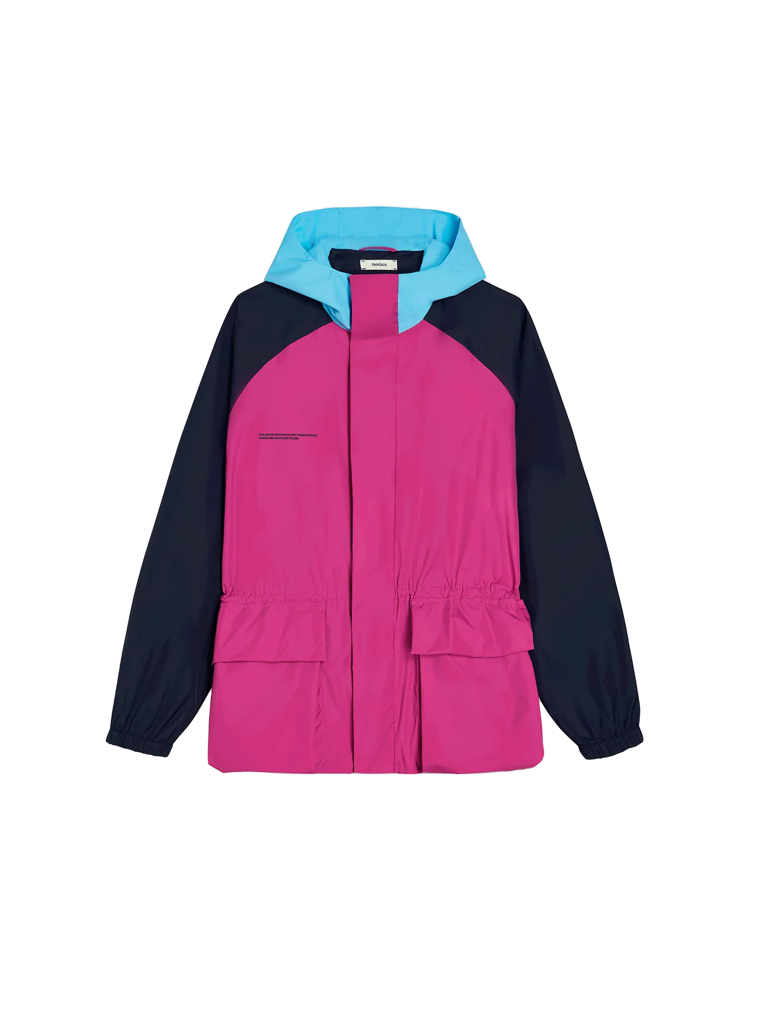 Recycled Nylon Color Block Jacket—foxglove pink