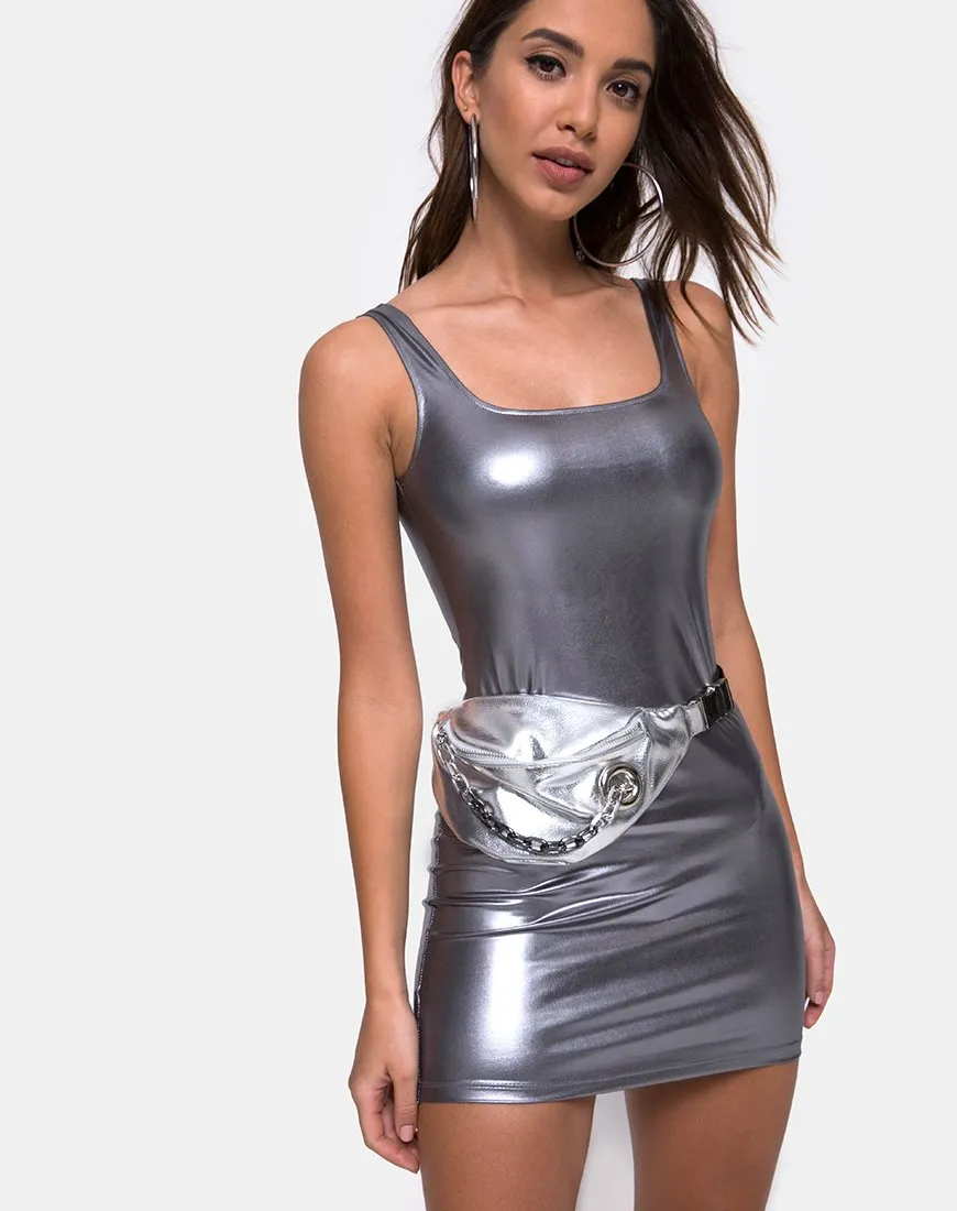 Rosie Dress in Metallic Silver