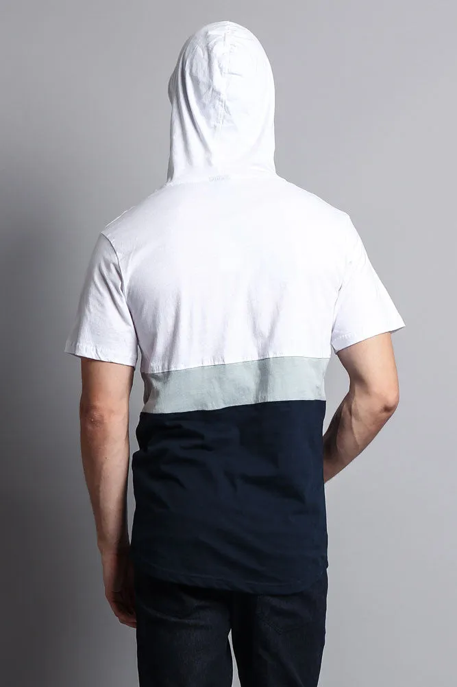 Short Sleeve Color Block Hooded Anorak