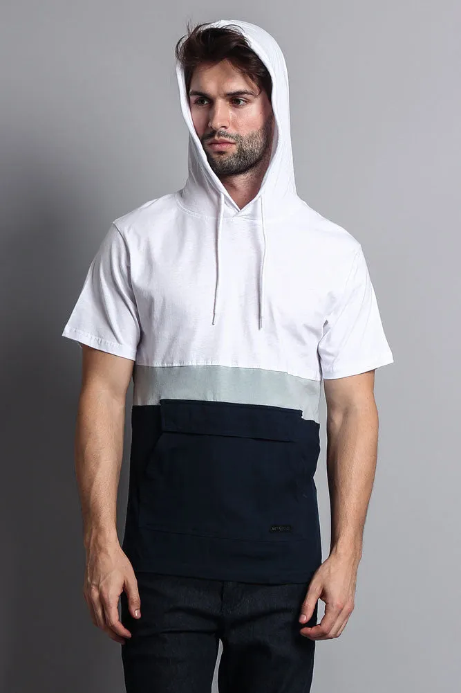 Short Sleeve Color Block Hooded Anorak